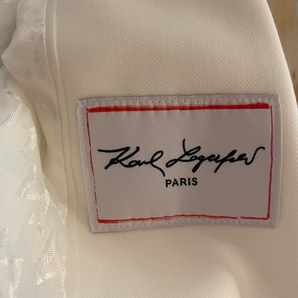 Karl Lagerfeld Women’s White Blazer One Button Single New size 12 - Picture 4 of 9